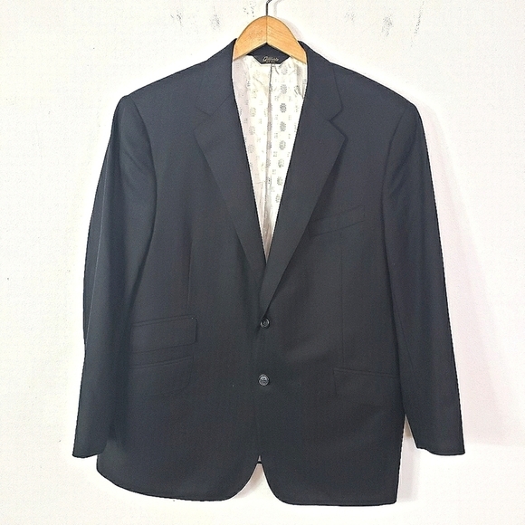 Giliberto of Loro Piana fabric black stripe herringbone blazer